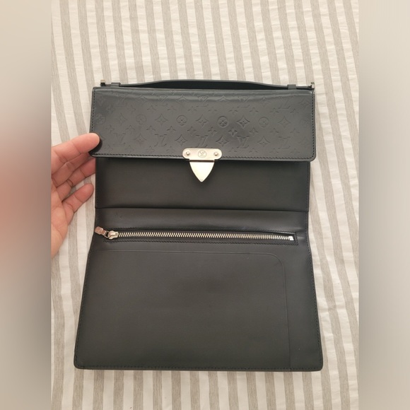 Glace Anouchka Pochette MM Noir Monogram Black Clutch - Picture 4 of 16